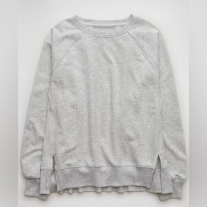 American Eagle Women’s Big Hug Crew Neck Oversized Sweatshirt Heather Gray XS